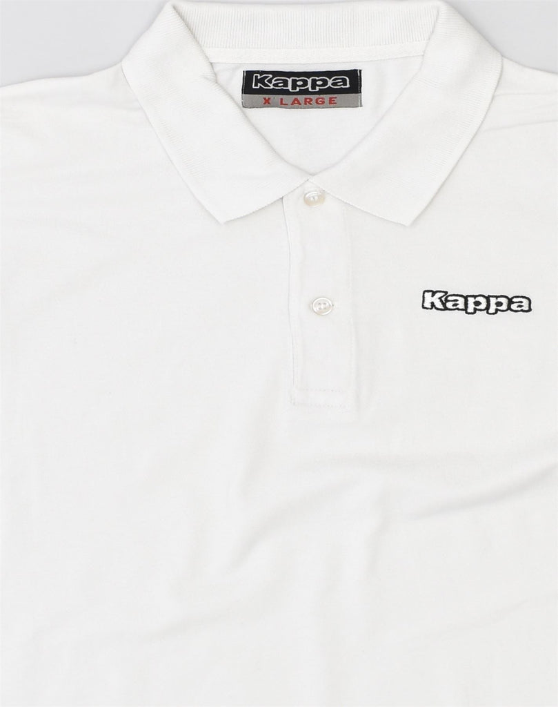 KAPPA Mens Polo Shirt XL White Cotton | Vintage Kappa | Thrift | Second-Hand Kappa | Used Clothing | Messina Hembry 