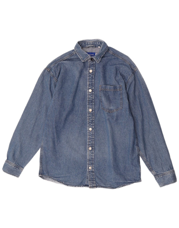 Jack & Jones Mens Denim Shirt Large Blue Cotton