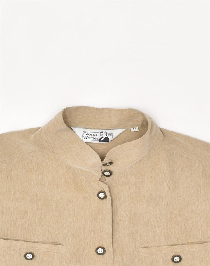 GLORIA Womens Shirt IT 44 Medium Brown Polyester | Vintage Gloria | Thrift | Second-Hand Gloria | Used Clothing | Messina Hembry 