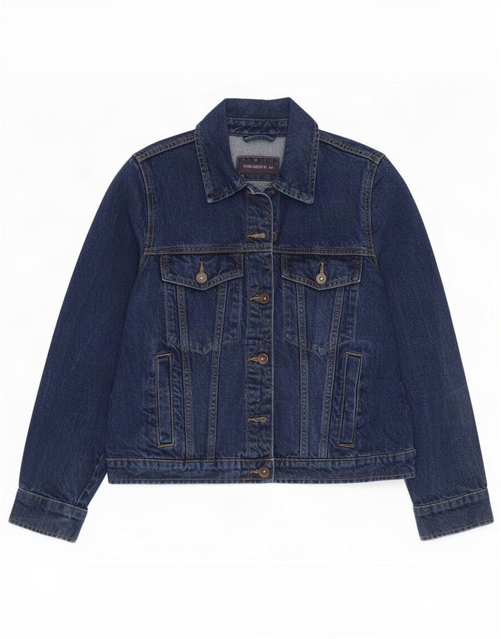 Marks & Spencer Womens Denim Jacket UK 10 Small Blue Cotton