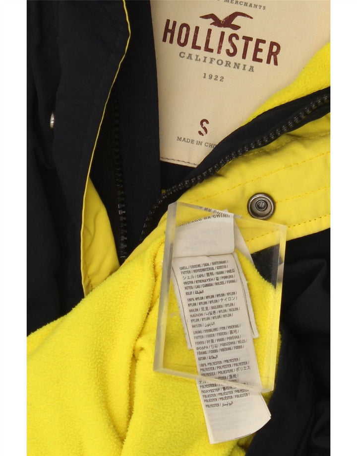 HOLLISTER Womens Oversized Windbreaker Jacket UK 10 Small Navy Blue Nylon