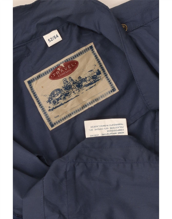 Vintage Mens Utility Jacket IT 52 XL Blue Polyester
