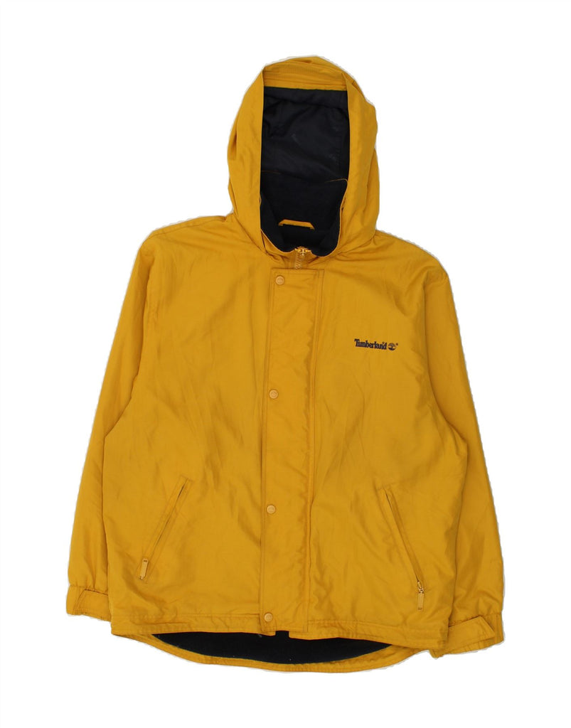 TIMBERLAND Mens Hooded Windbreaker Jacket UK 38 Medium Yellow Polyester | Vintage Timberland | Thrift | Second-Hand Timberland | Used Clothing | Messina Hembry 
