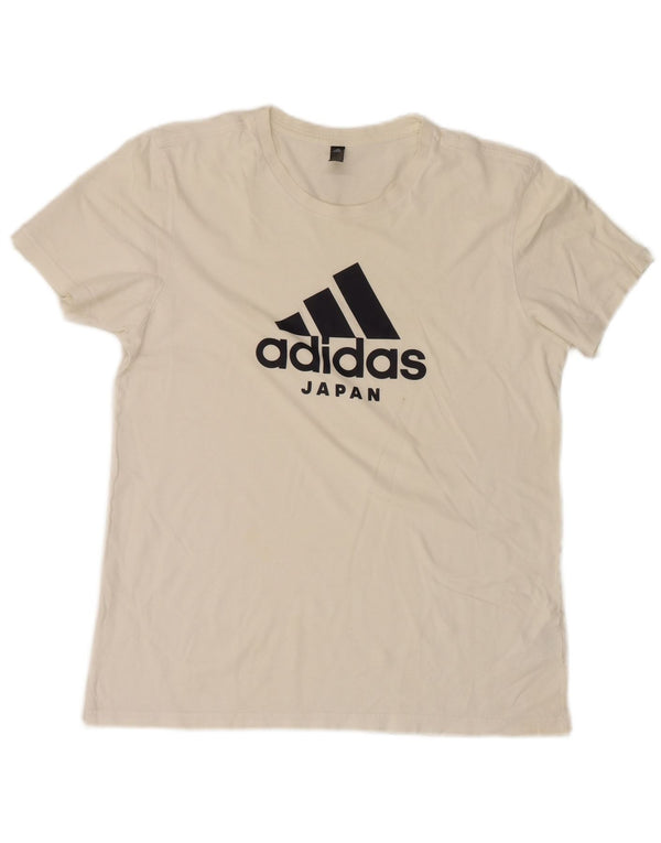 Adidas Mens Graphic T-Shirt Top Medium White