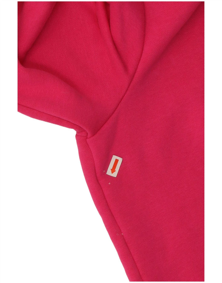 ADIDAS Womens Graphic Zip Hoodie Sweater UK 16/18 Large Pink Cotton