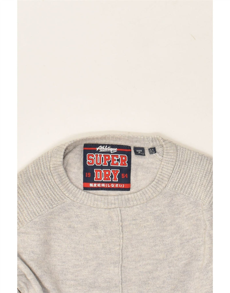 SUPERDRY Womens Crop Boat Neck Jumper Sweater UK 6 XS Grey Wool | Vintage Superdry | Thrift | Second-Hand Superdry | Used Clothing | Messina Hembry 