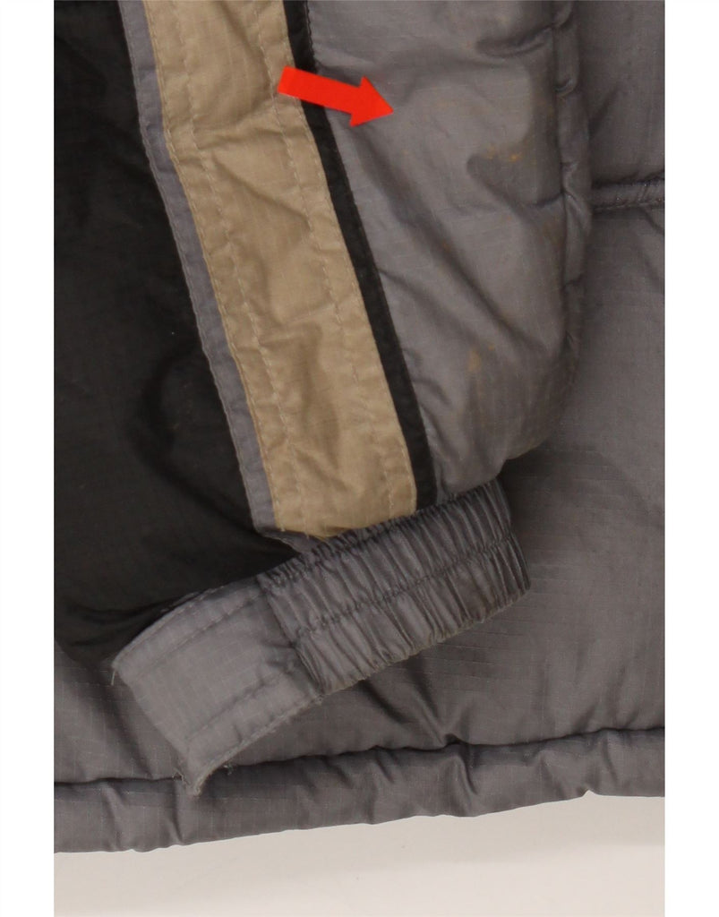 FUBU Mens Padded Jacket UK 38 Medium Grey Colourblock Nylon Vintage Fubu and Second-Hand Fubu from Messina Hembry 