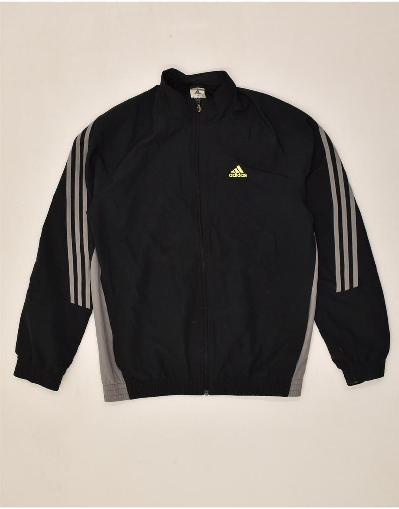 ADIDAS Mens Graphic Tracksuit Top Jacket UK 38/40 Medium Black Colourblock | Vintage Adidas | Thrift | Second-Hand Adidas | Used Clothing | Messina Hembry 