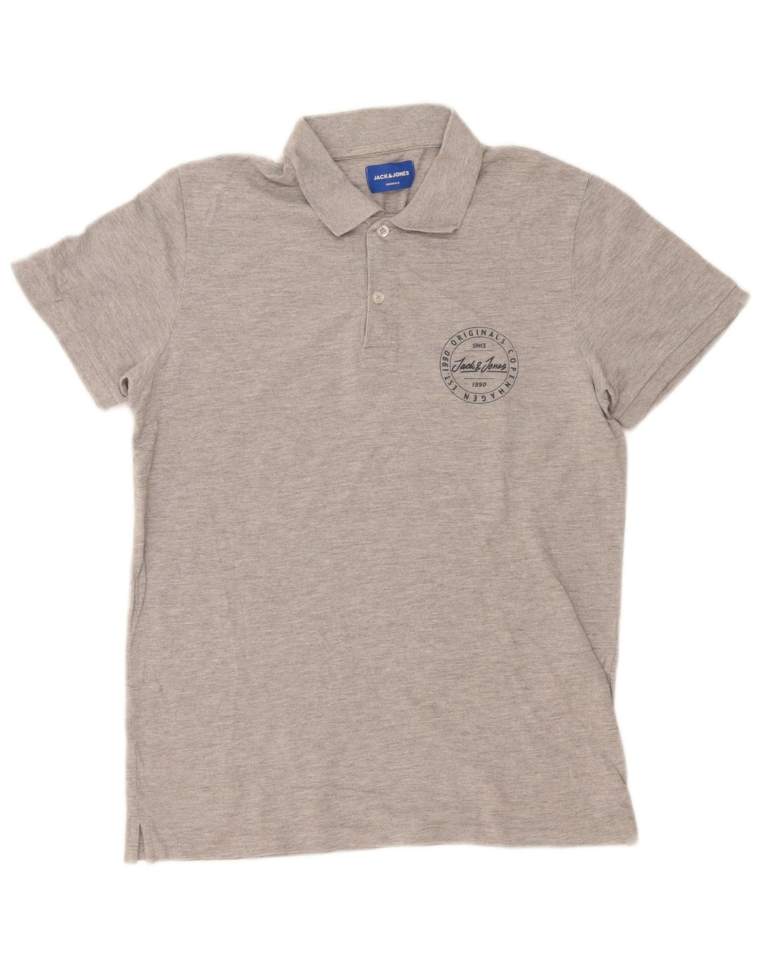 Jack & Jones Mens Regular Fit Polo Shirt Medium Grey Cotton
