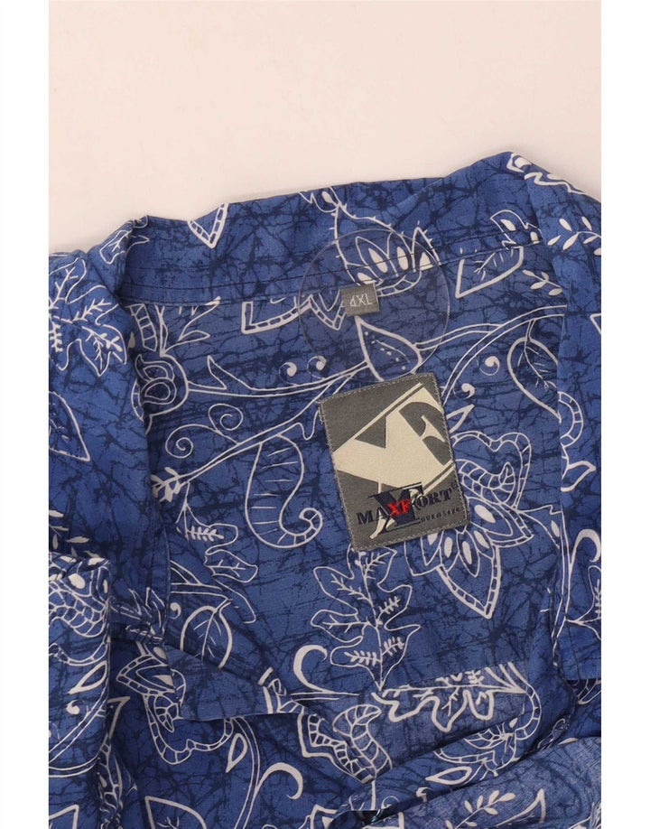 Maxfort Mens Short Sleeve Shirt 4XL Blue Floral