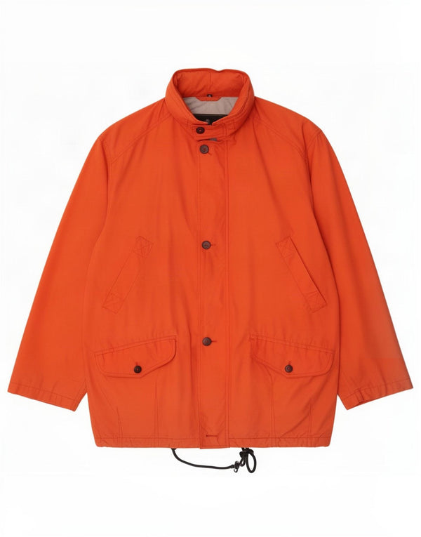 Ivy Oxford Mens Hooded Utility Jacket UK 38 Medium Orange Cotton