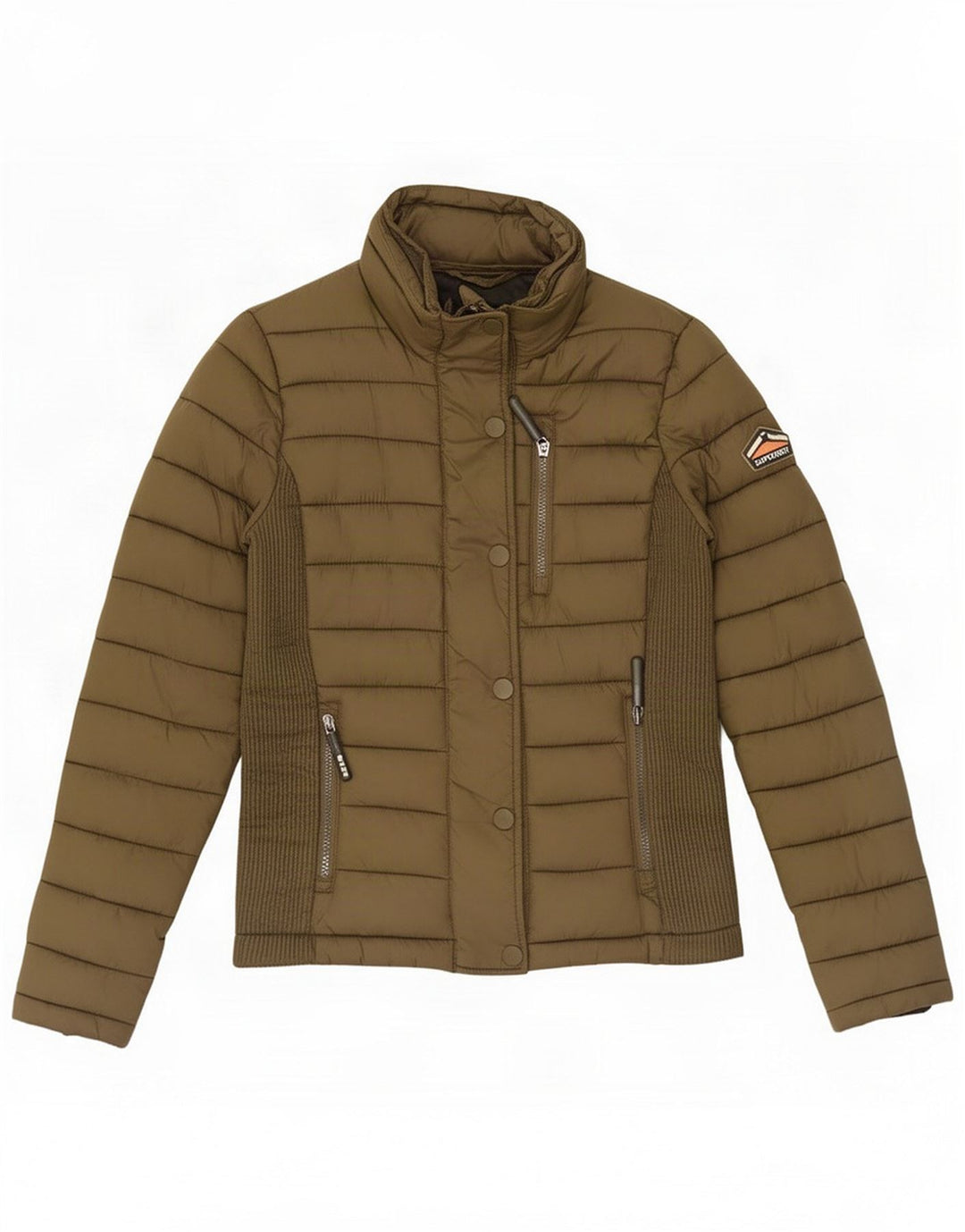 Superdry Womens Padded Jacket UK 10 Small Khaki Nylon