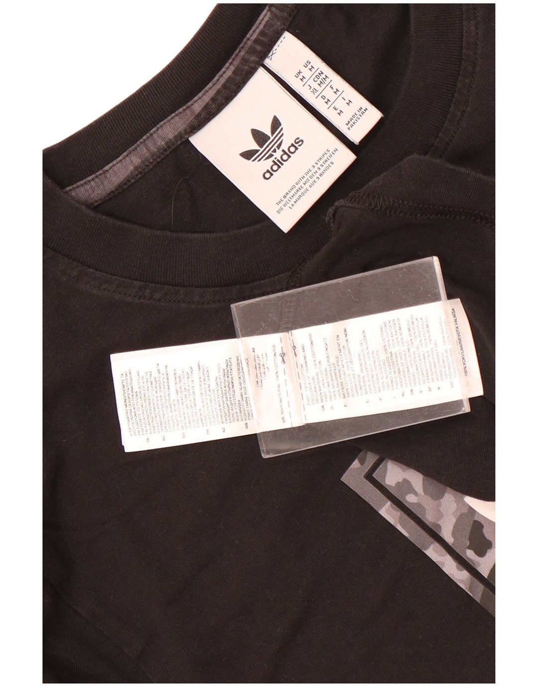 Adidas Mens Graphic T-Shirt Top Medium Black Cotton