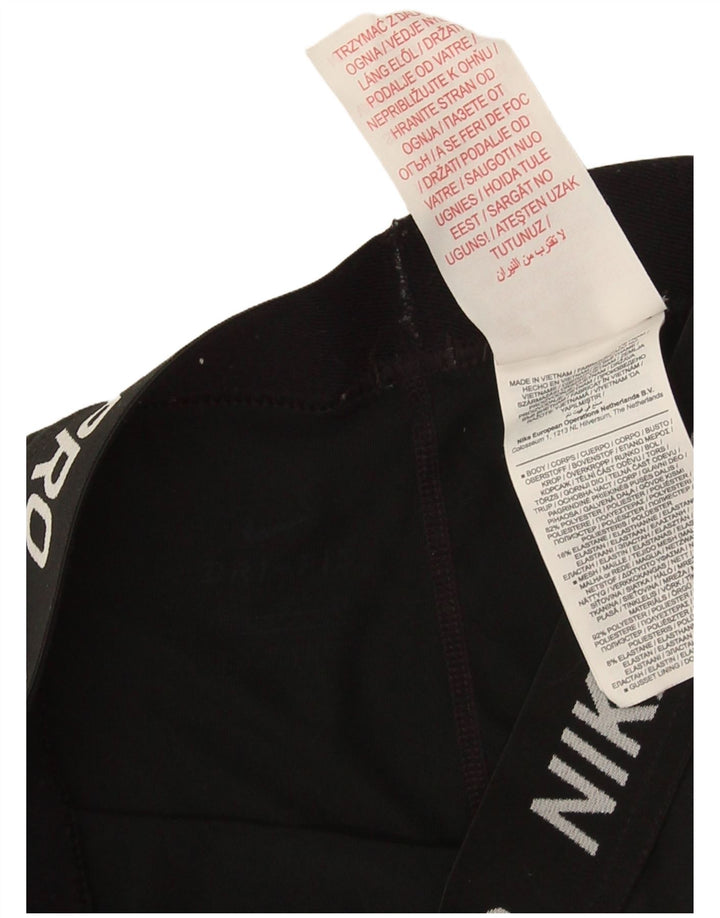 Nike Womens Dri Fit Graphic Sport Shorts UK 10 Small  Black Polyester