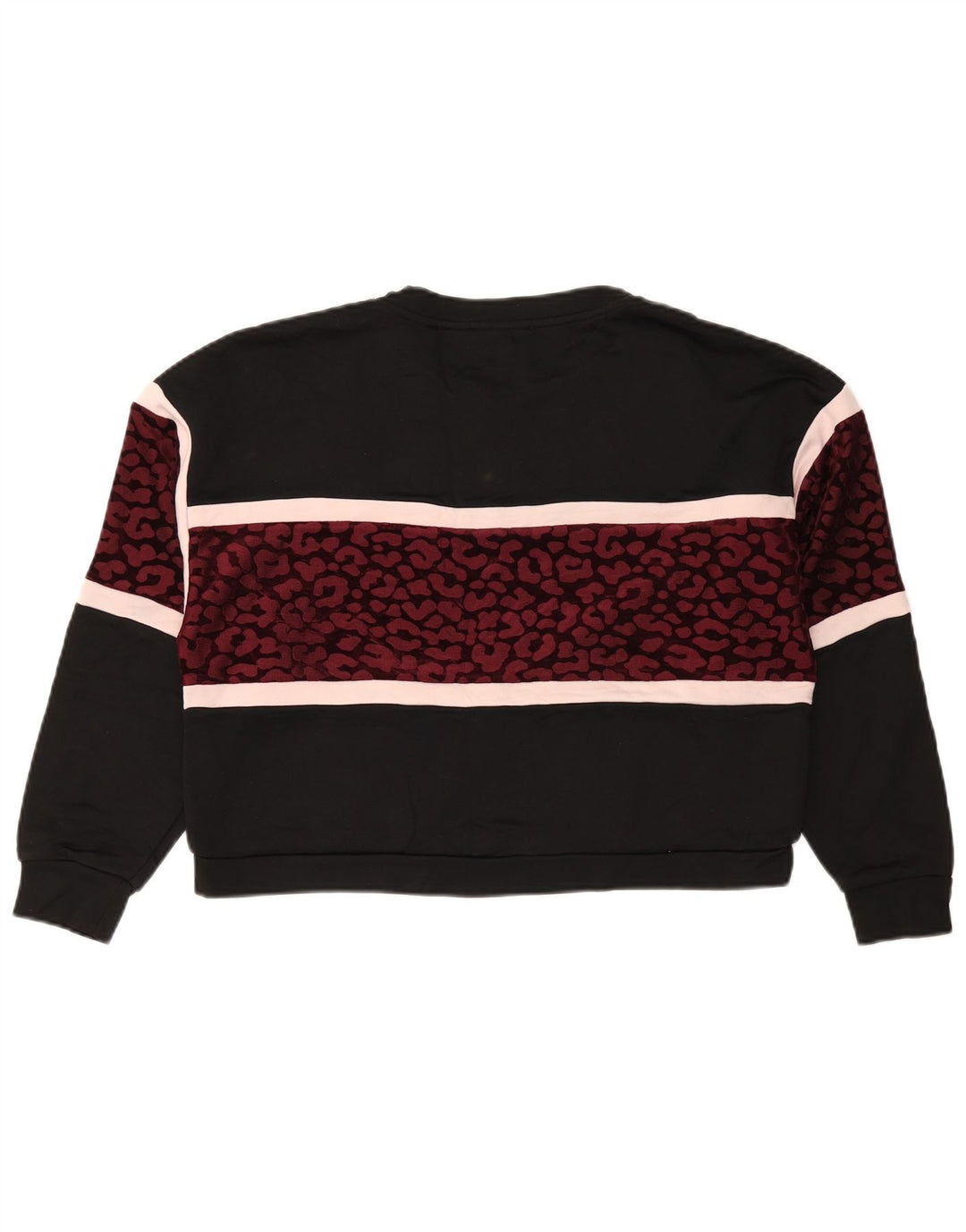 Guess Womens Oversized Sweatshirt Jumper UK 14 Medium Black Animal Print