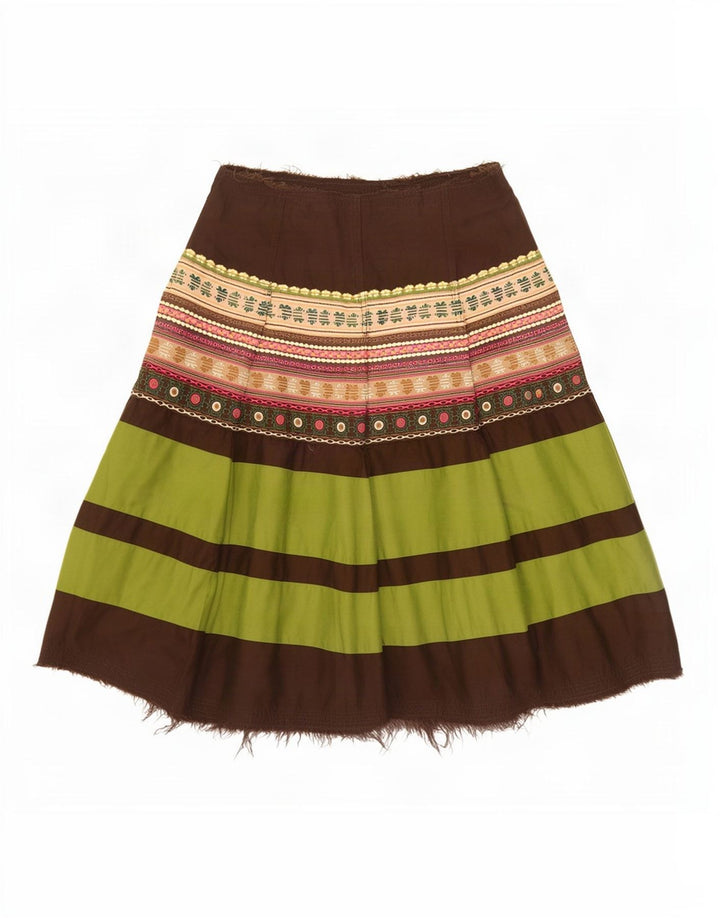 Benetton Womens A-Line Skirt IT 42 Medium W30 Multicoloured Colourblock