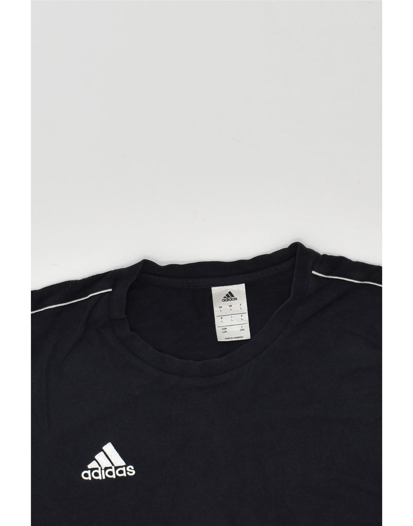 ADIDAS Mens T-Shirt Top Large Black Cotton | Vintage Adidas | Thrift | Second-Hand Adidas | Used Clothing | Messina Hembry 