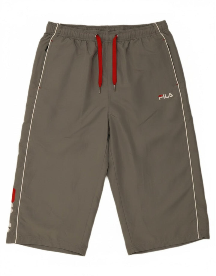 Fila Mens Graphic Capri Tracksuit Trousers XL  Grey Polyester