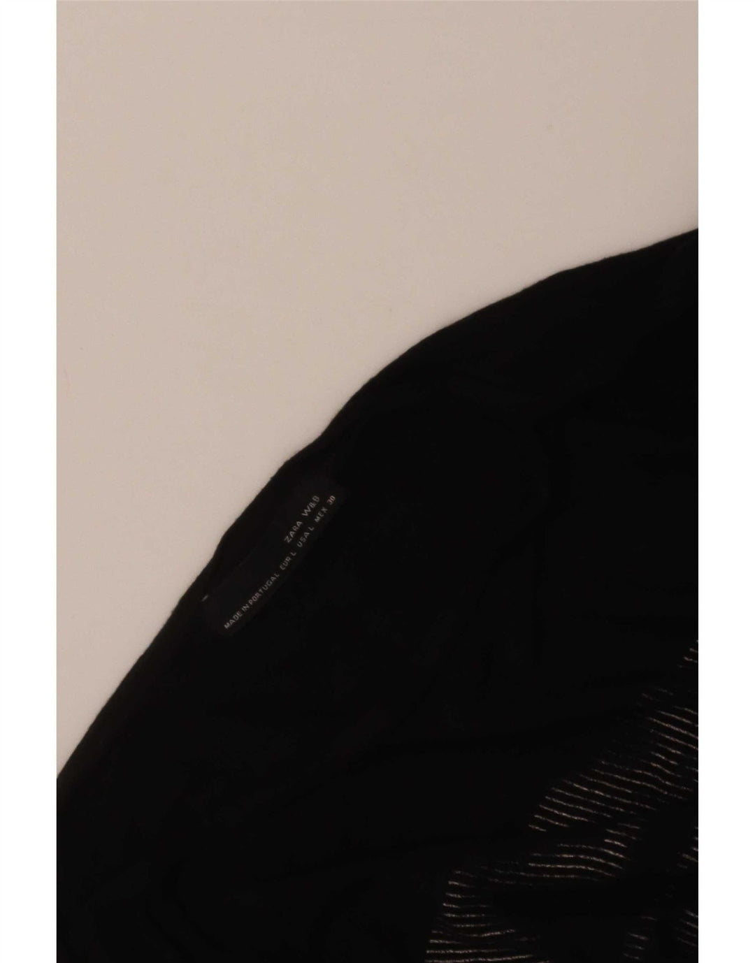 Zara Womens Abstract Pattern Top Long Sleeve UK 16 Large Black