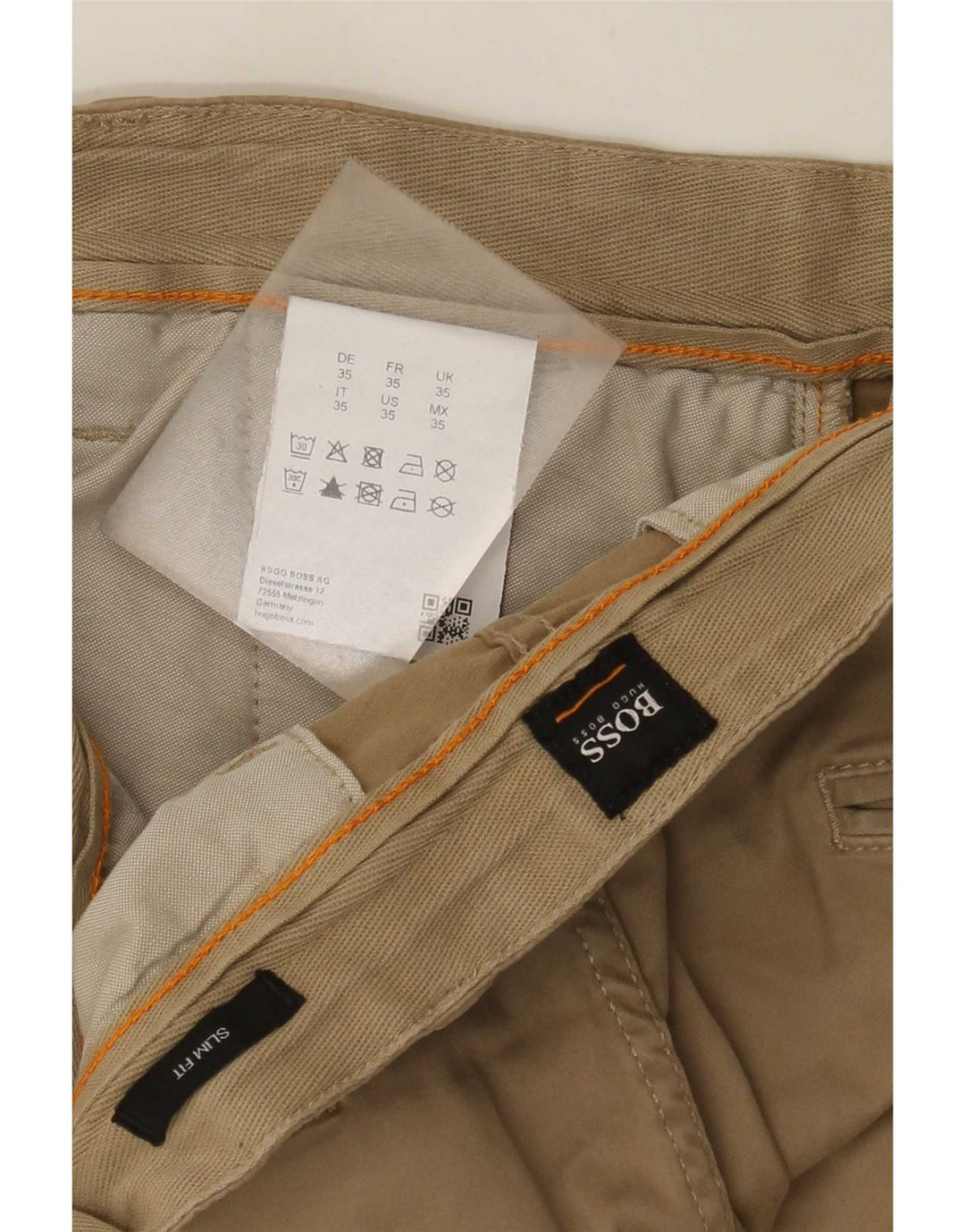 Hugo Boss Mens Chino Shorts W35 Large Beige Cotton