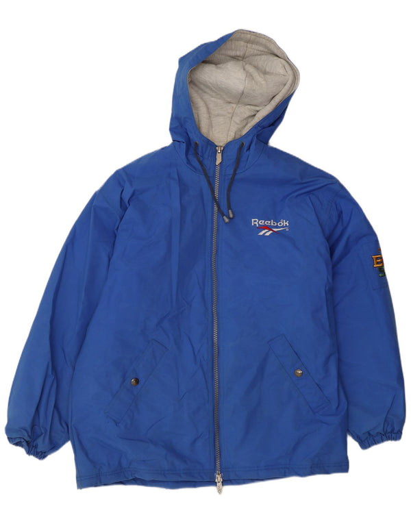 Reebok Mens Hooded Loose Fit Windbreaker Jacket UK 36 Small Blue Polyamide