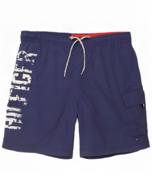 Tommy Hilfiger Mens Graphic Cargo Swimming Shorts Medium Navy Blue