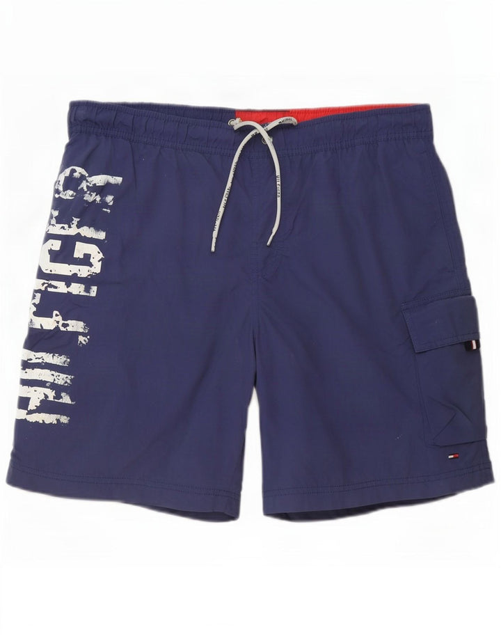 Tommy Hilfiger Mens Graphic Cargo Swimming Shorts Medium Navy Blue
