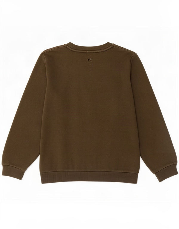 Puma Boys Graphic Sweatshirt Jumper 5-6 Years Khaki Cotton