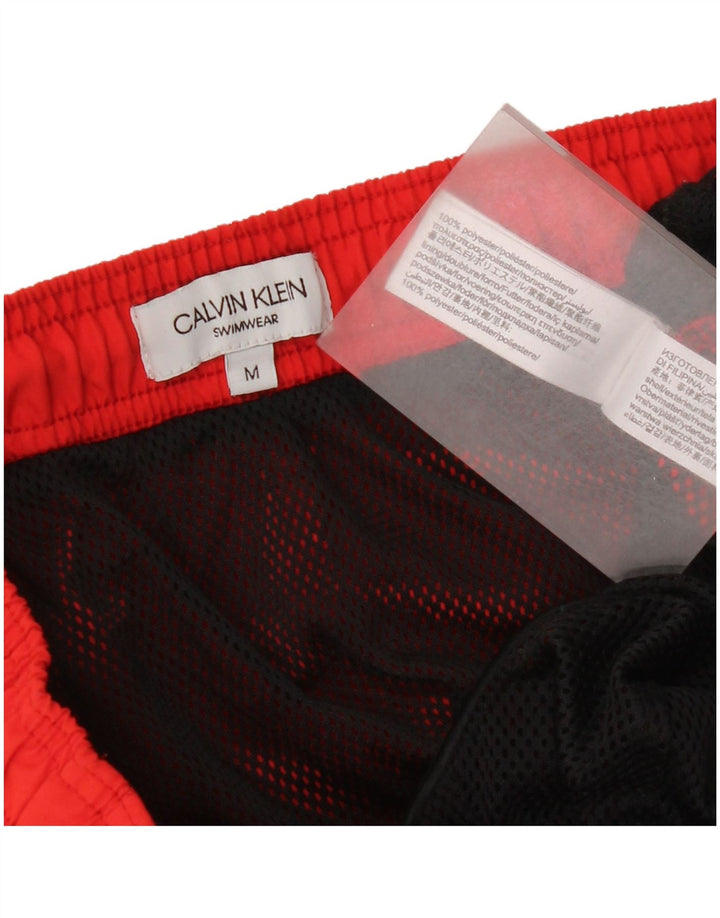 Calvin Klein Mens Graphic Swimming Shorts Medium Red Polyester