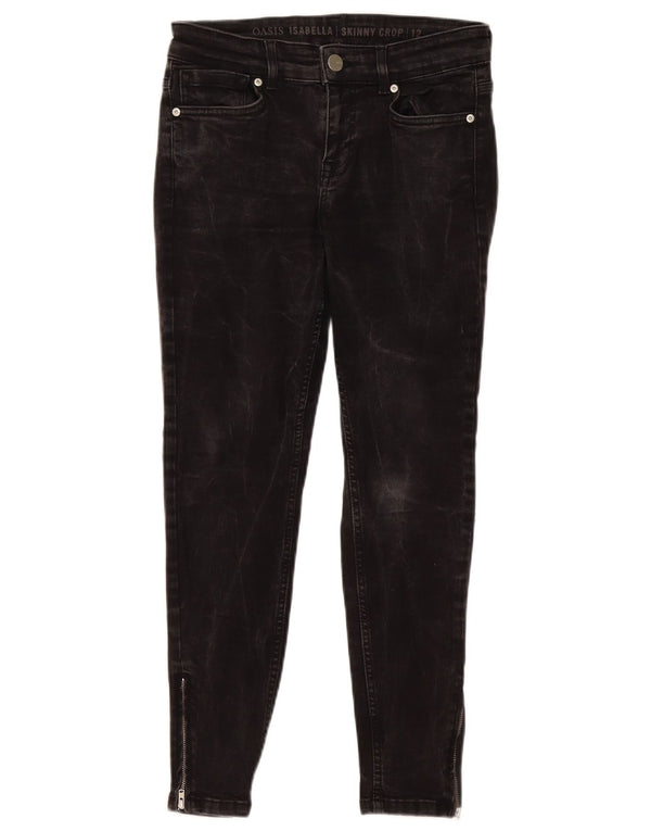 Oasis Womens Skinny Jeans UK 12 Medium W28 L26 Grey Cotton