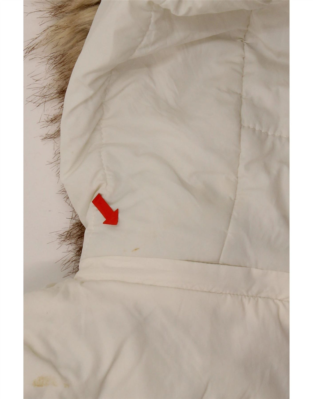Zara Womens Hooded Padded Jacket UK 10 Small White Polyamide