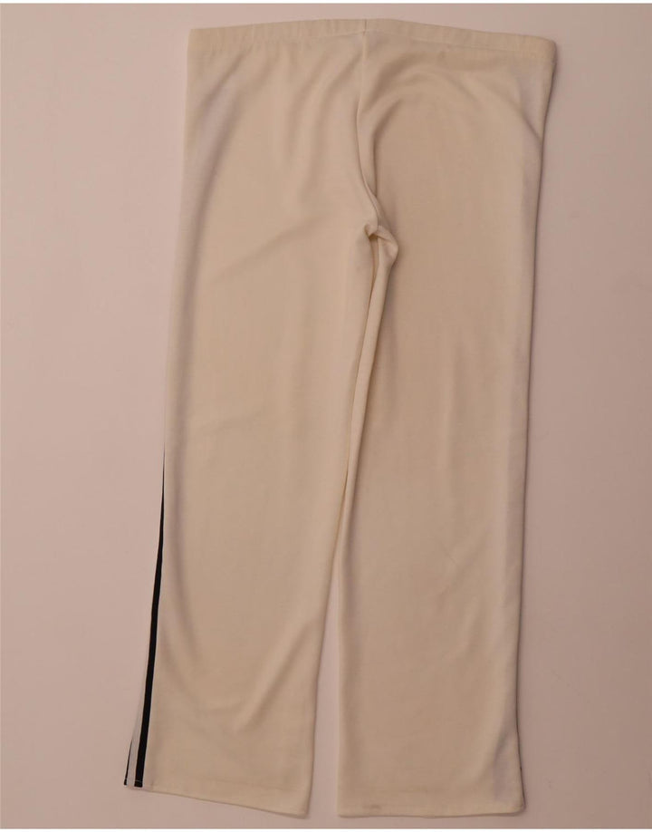 ARENA Womens Tracksuit Trousers UK 14 Medium  Off White Striped Polyester