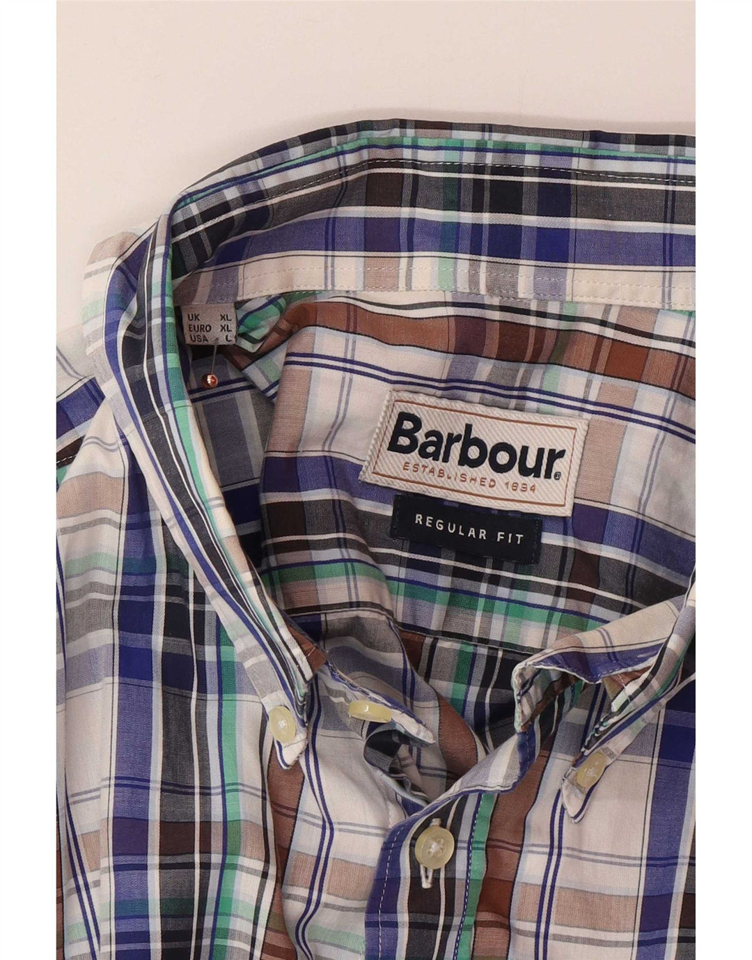 Barbour Mens Short Sleeve Regular Fit Shirt XL Multicoloured Check