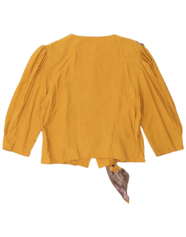 Yessica Womens 3/4 Sleeve Shirt Blouse US 21 3XL Yellow Viscose