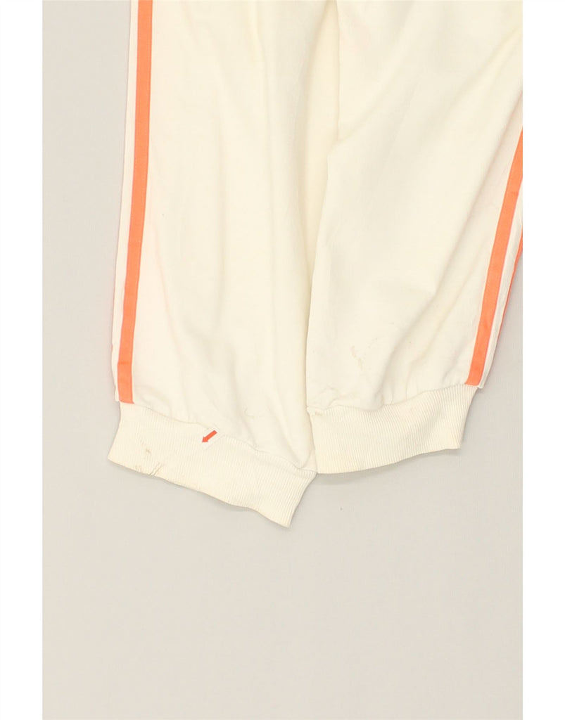 ADIDAS Womens Capri Tracksuit Trousers Joggers UK 8 Small Off White Cotton | Vintage Adidas | Thrift | Second-Hand Adidas | Used Clothing | Messina Hembry 