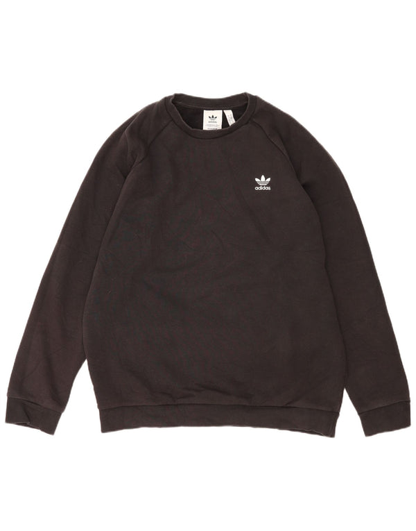 Adidas Mens Sweatshirt Jumper Large Black Cotton