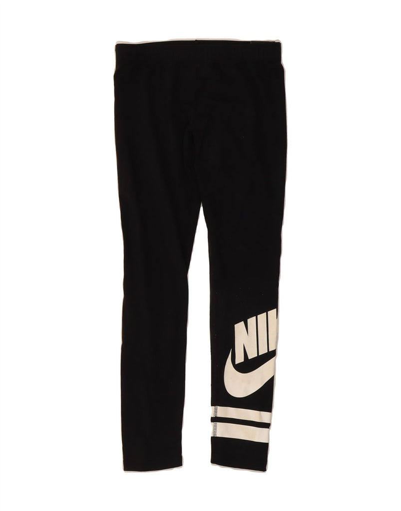 NIKE Girls Tight Fit Graphic Leggings 12-13 Years Large Black Cotton Vintage Nike and Second-Hand Nike from Messina Hembry 