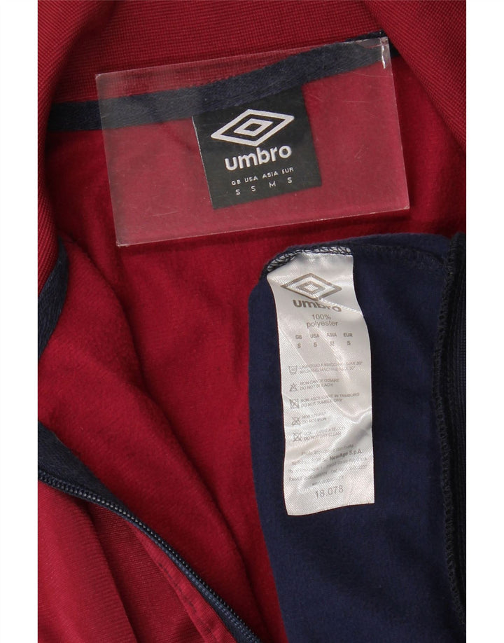 UMBRO Mens Tracksuit Top Jacket Small Navy Blue Colourblock Polyester