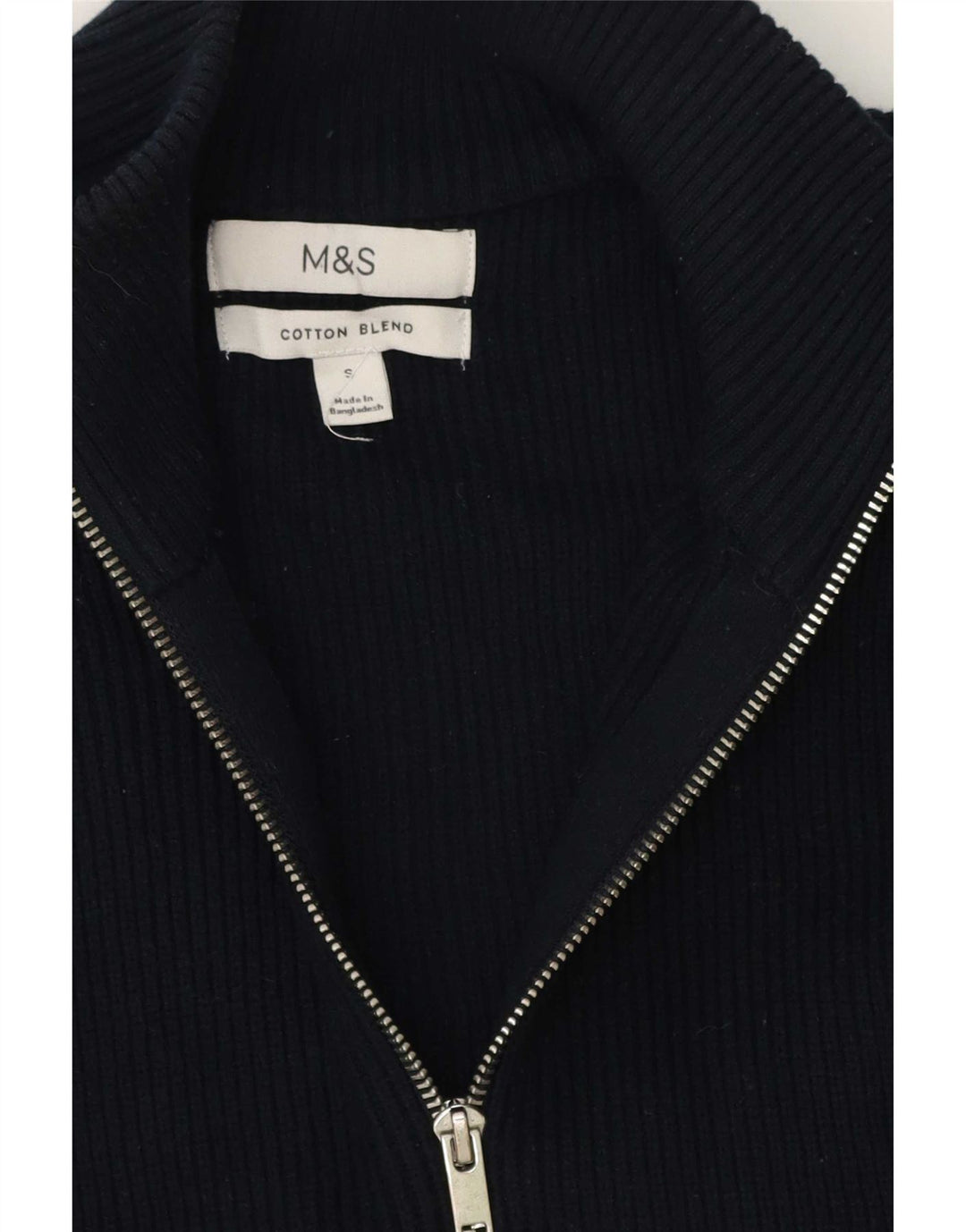 Marks & Spencer Mens Cardigan Sweater Small Navy Blue Cotton