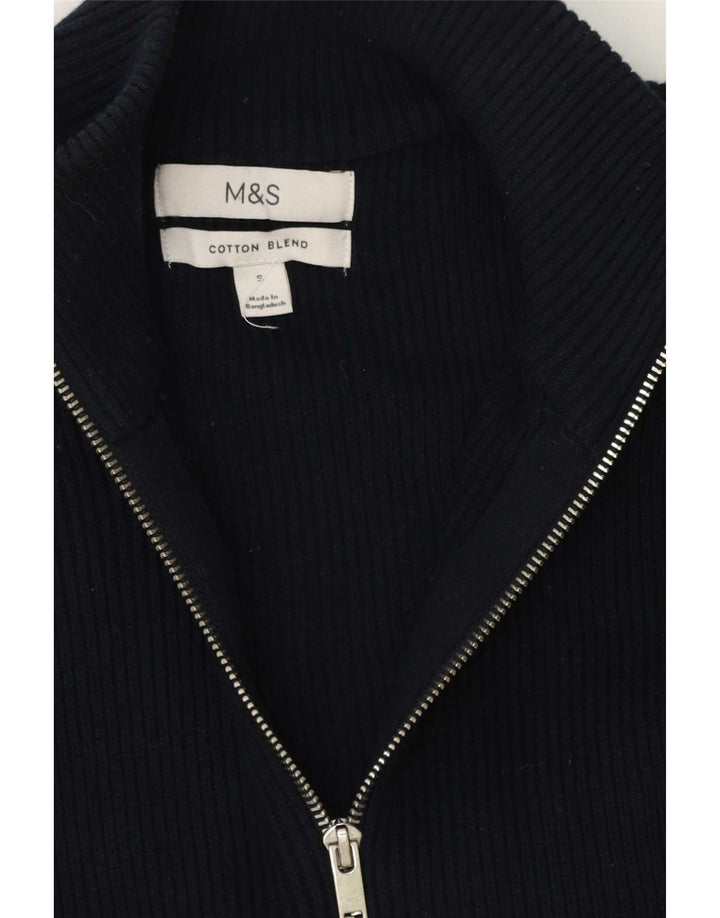 Marks & Spencer Mens Cardigan Sweater Small Navy Blue Cotton