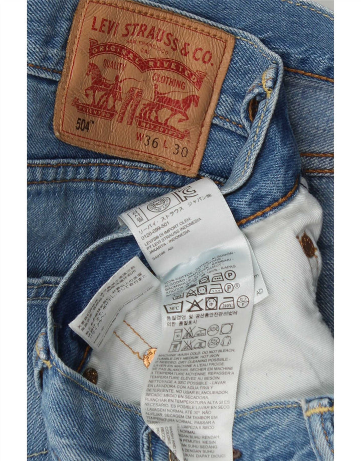 Levi's Mens 504 Straight Jeans W36 L30 Blue Cotton