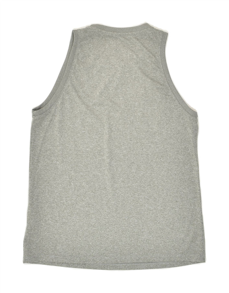 NIKE Womens Dri Fit Graphic Vest Top UK 10 Small Grey Polyester | Vintage Nike | Thrift | Second-Hand Nike | Used Clothing | Messina Hembry 