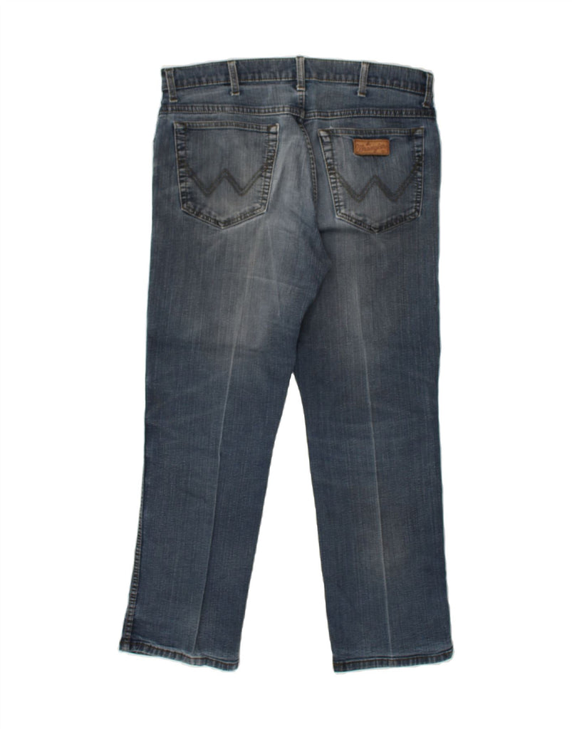 WRANGLER Mens Texas Stretch Straight Jeans W34 L30 Navy Blue | Vintage Wrangler | Thrift | Second-Hand Wrangler | Used Clothing | Messina Hembry 