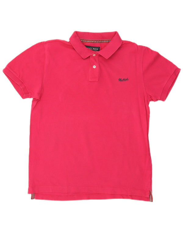 WOOLRICH Mens Polo Shirt Small Pink Cotton