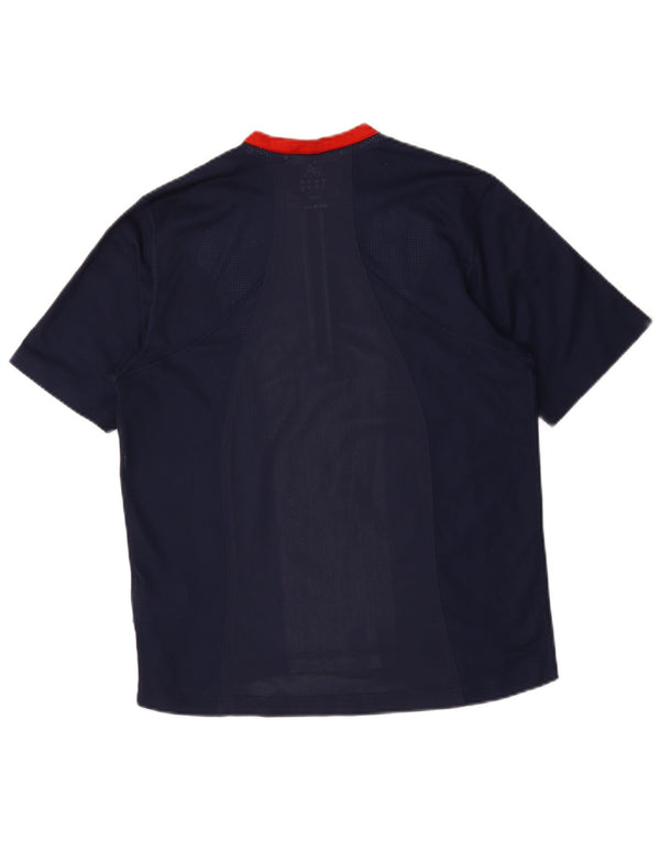 Adidas Mens Climacool Zip Neck T-Shirt Top Medium Navy Blue Colourblock
