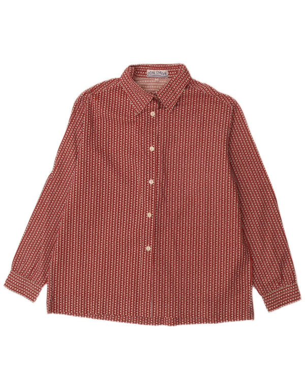 Luis Mari Cote D'Azur Womens Shirt IT 46 Large Red Floral Cotton