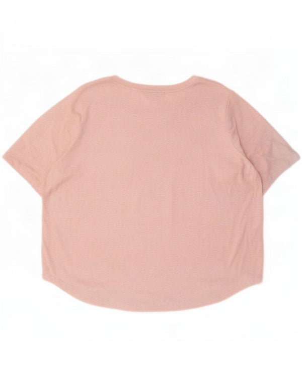 Marks & Spencer Womens T-Shirt Top UK 20 2XL Pink Viscose