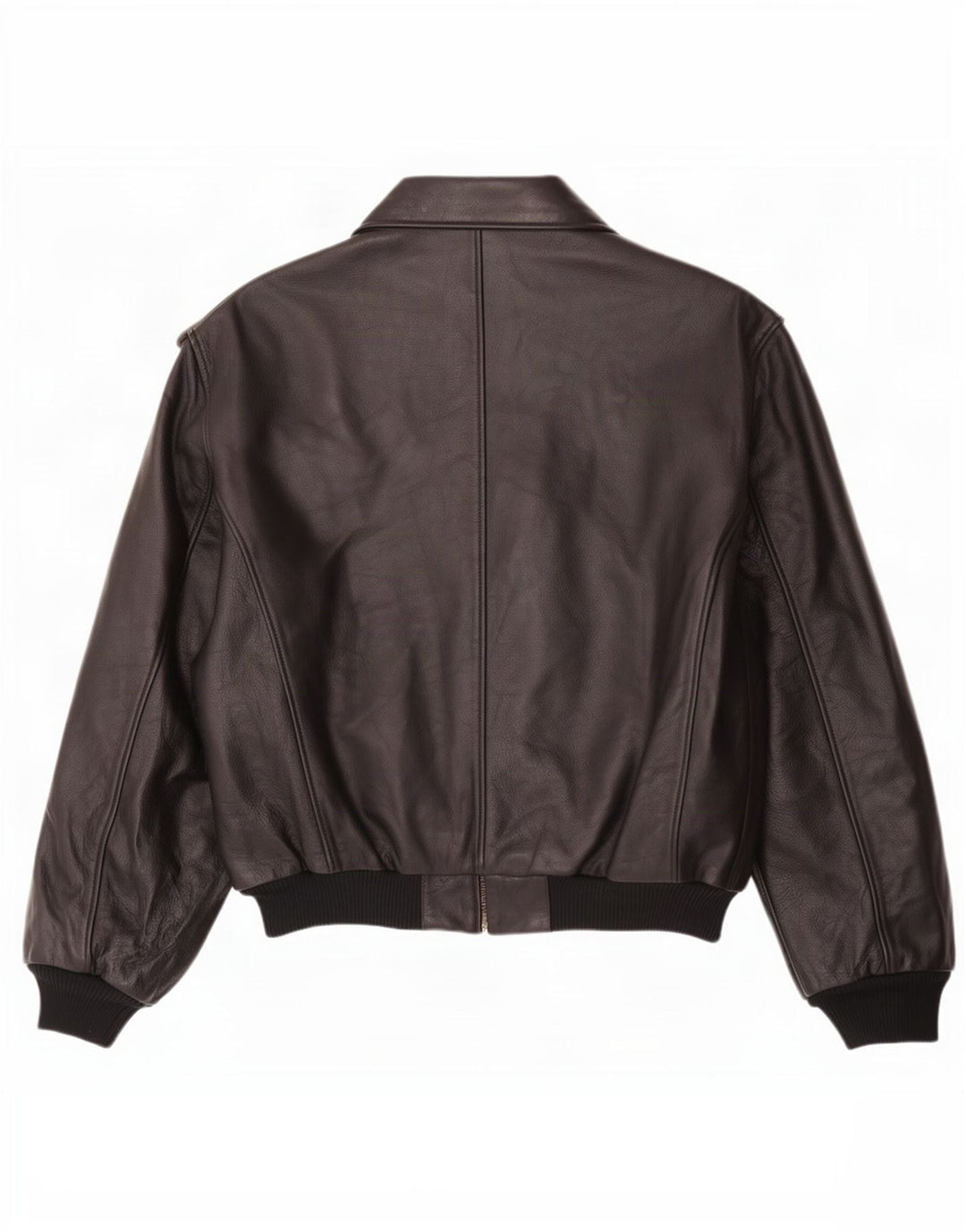 Esercito Mens Leather Flight Aviator Jacket IT 48 Medium Black