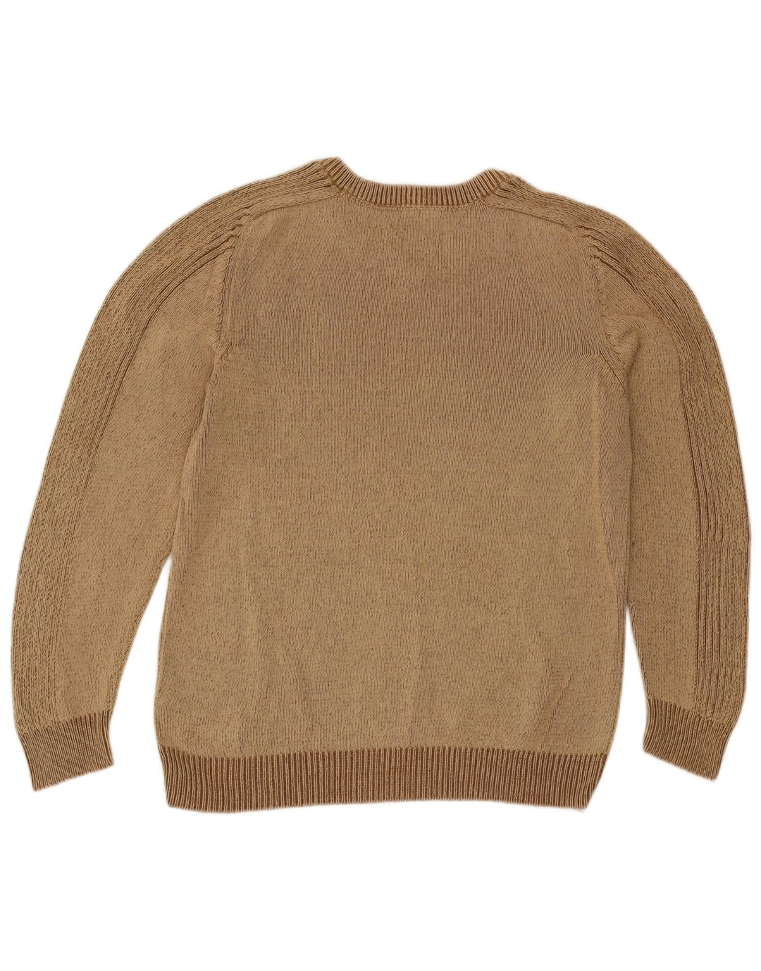 Wrangler Mens V-Neck Jumper Sweater Medium Brown Cotton