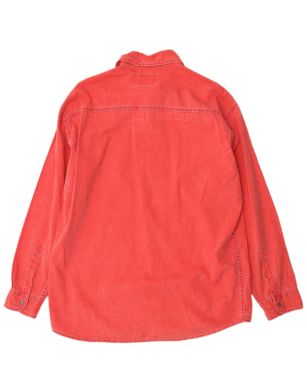 Mustang Mens Denim Shirt Medium Red